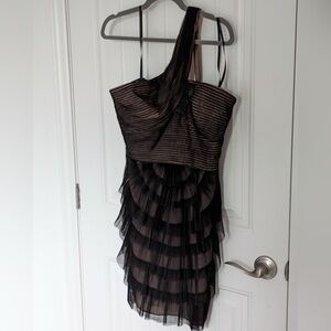 BCBG Max Azria Black One-Strap Mini Dress